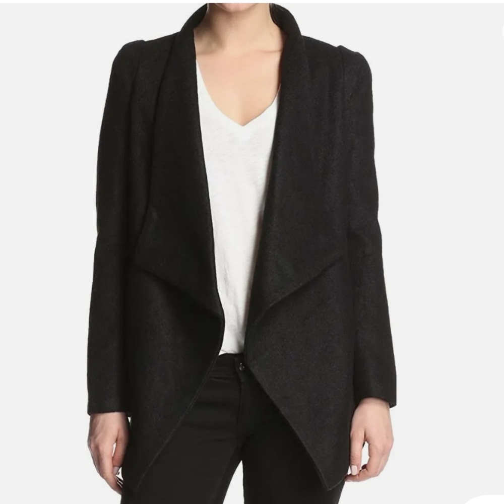 D. Ra Black Open Front Jacket